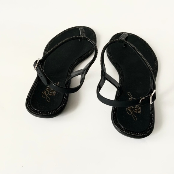 Jewel Badgley Mischka Thongs Sandals Black Jelly 7 - Picture 12 of 15